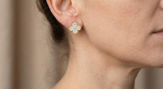 Boucles Trèfle Pavé Doré